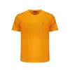 Napapijri Orange Cotton Tee With Signature Embroidery