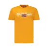 Napapijri Orange Organic Cotton Men T-shirt In Yellow