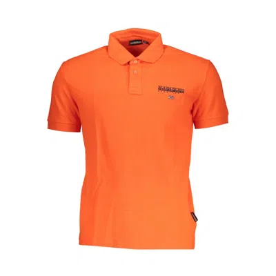 Napapijri Pink Contrast Detail Polo Shirt In Orange