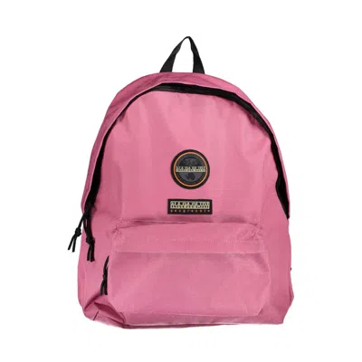 Napapijri Pink Cotton Backpack In Burgundy