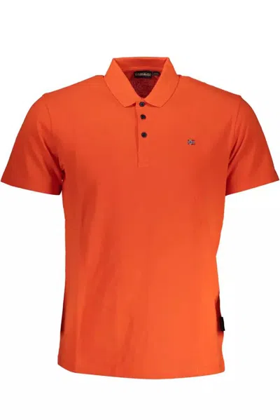 Napapijri Pink Cotton Polo Shirt In Orange