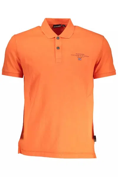 Napapijri Pink Cotton Polo Shirt In Orange