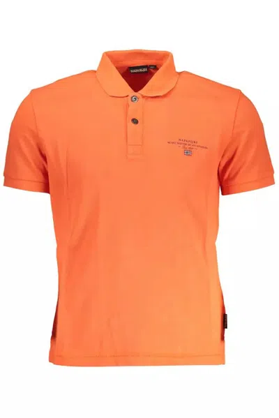 Napapijri Pink Cotton Polo Shirt In Orange