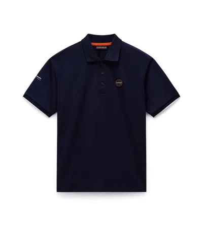 Napapijri Polo Man  E-badge Np0a4ida 176 Marine Blue