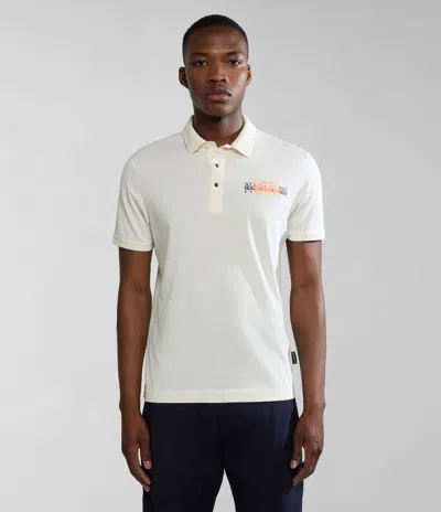 Napapijri Polo Man  E-smallwood Np0a4hpv N1a1 White Whisper