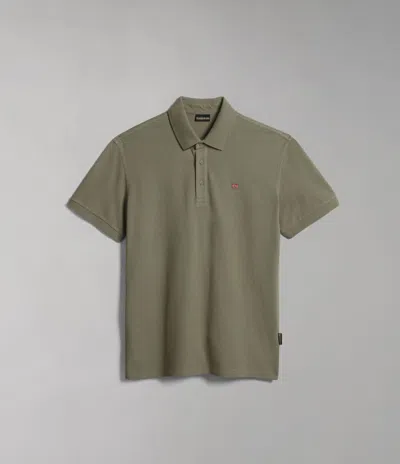 Napapijri Polo Man  Eolanos 3 Np0a4gb3. Gae Green Lichen In Animal Print