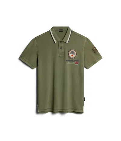 Napapijri Polo Man  Gandy 4 - Np0a4h8r Gae1 Green Lichen