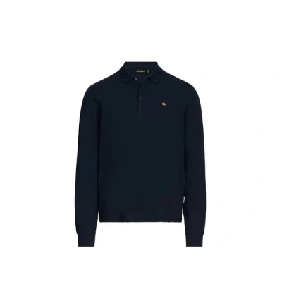 Napapijri Polo Manches Longues En Coton In Blue