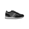 Napapijri Sleek Black Contrast Lace Sneakers In Black