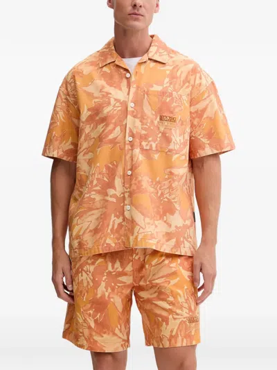 Napapijri Printed Pocket Shirt In Orange