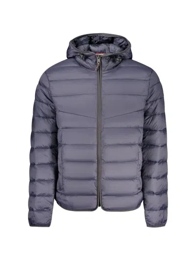 Napapijri Quilted Hooded Jacket In Blue