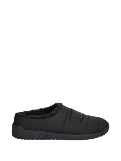 Napapijri Quilted Logo-patch Slippers In Black