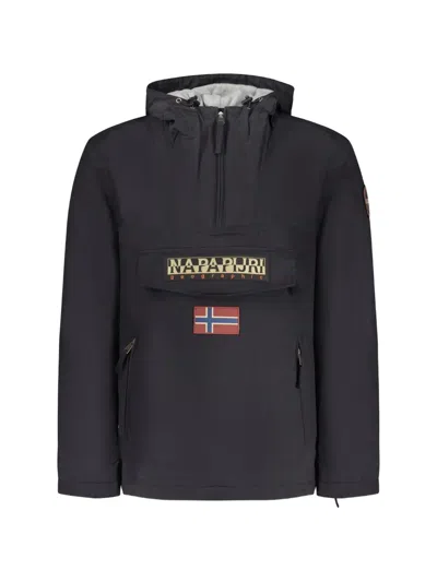 Napapijri Rainforest Flap-pocket Hooded Jacket In Blue