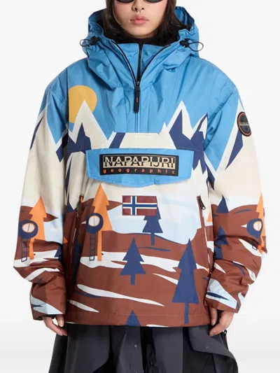 Napapijri Rainforest Next Zip-up Anorak Jacket In Blue