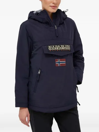 Napapijri Rainforest Pocket Logo-patch Jacket In Blue