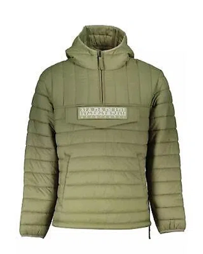 Pre-owned Napapijri Recycled Green Hooded Jacket With Contrasting Details - Jackets