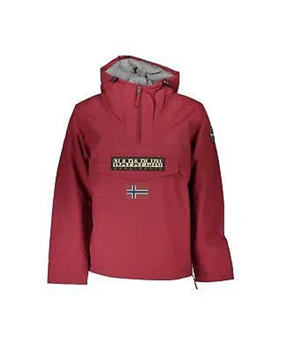 Pre-owned Napapijri Recycled Polyamide Rainforest Jacket With Hood And Logo - Jackets - In Pink