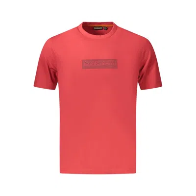 Napapijri Amundsen Logo-patch Crew-neck T-shirt In Red