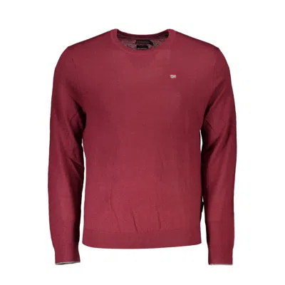Napapijri Damavand Logo-patch Crew-neck Sweater In Red