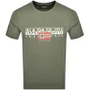 Napapijri Man T-shirt Military Green Size Xl Cotton In Green