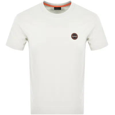 Napapijri S Badge T Shirt Off White