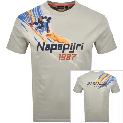Napapijri S-fiemme T Shirt Grey In Silver