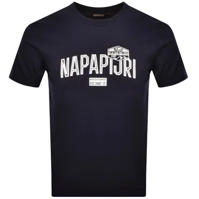 Napapijri S-funes T Shirt Navy In Blue