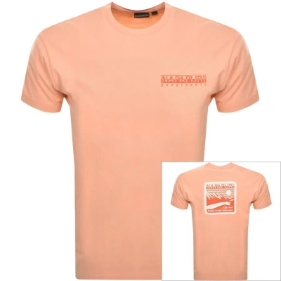Napapijri S Gouin T Shirt Orange In Pink