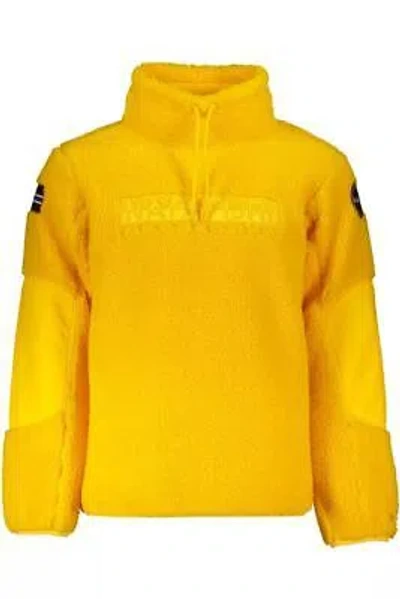 Pre-owned Napapijri Schicker Bestickter Gelber Pullover Mit Hohem Halsausschnitt In Default