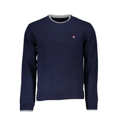 Pre-owned Napapijri Schlanker Blauer Pullover Mit Rundhalsausschnitt Und Stickerei In Default