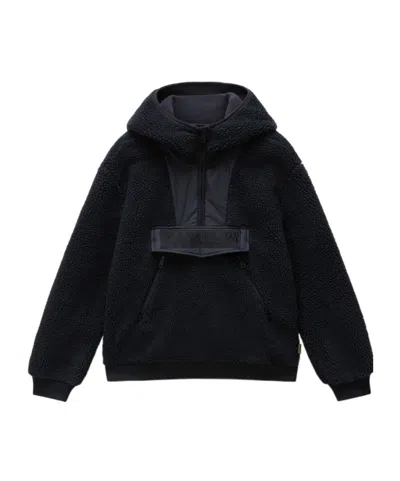 Napapijri Seline Full-zip Fleece Hoodie In Black