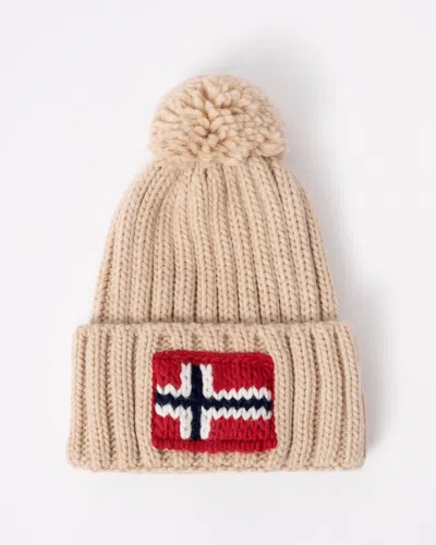 Napapijri Semiury 5 Bobble Hat In Beige Dimity N1j