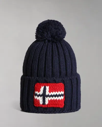 Napapijri Semiury 5 Bobble Hat In Blue Marine 176