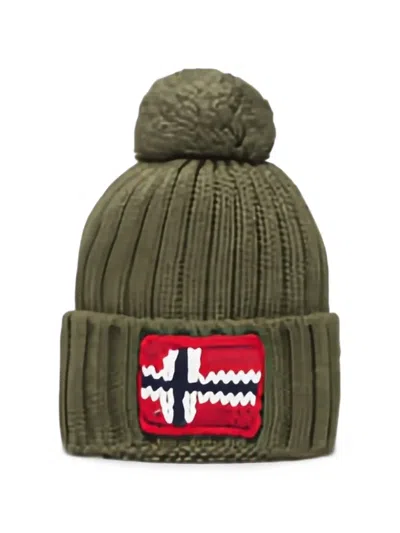 Napapijri Semiury Pompom Beanie Hat In Green