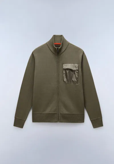 Napapijri Shirts Man  D-bars Fz Np0a88ss G0a1 Tea Leaf In Green