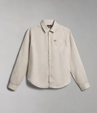 Napapijri Shirts Man  G-creton Np0a4h1c N90 Beige Silver In Neutral