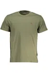 Napapijri Short Sleeve Embroidered Logo Tee In Green
