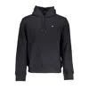 Napapijri Sleek Black Cotton Hooded Sweatshirt In Blue