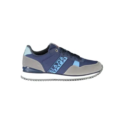 Napapijri Sleek Sporty Lace-up Sneakers With Logo Detail In Blue