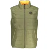 Napapijri Sleeveless Contrast Detail Zip Jacket In Green