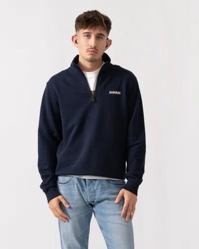 Napapijri Small Box Mens Half Zip Sweatshirt In Black