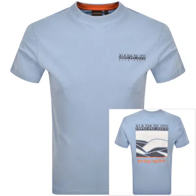 Napapijri Sovana Logo T Shirt Blue