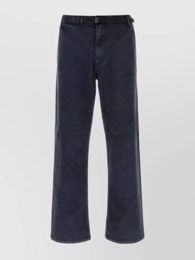 Napapijri Stretch Denim Trousers Featuring Elastic Waistband In Black