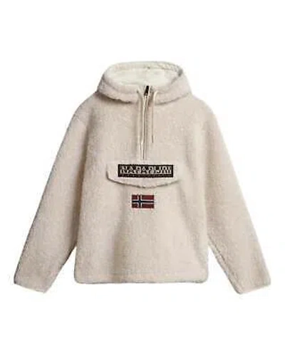 Pre-owned Napapijri Sweatshirt  Hoodie Man Polyester Cream In White