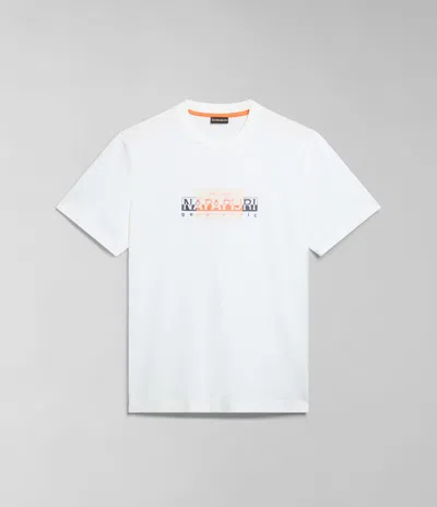 Napapijri T-shirt Man  S-smallwood Np0a4hqk N1a1 White Whisper