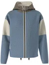 Napapijri Colorblock Fleece Giubbino With Adjustable Hem In Blue