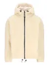 Napapijri Hooded Fleece Jacket In Neutral