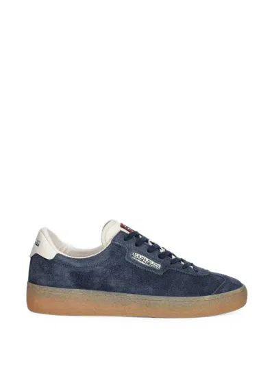 Napapijri Tuff Suede-finish Logo-patch Sneakers In Blue
