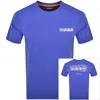 Napapijri Turrach Logo T Shirt Blue In Blue