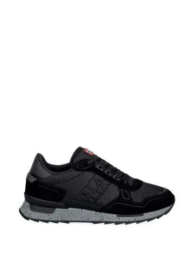 Napapijri Valor Logo-patch Panelled Sneakers In Black